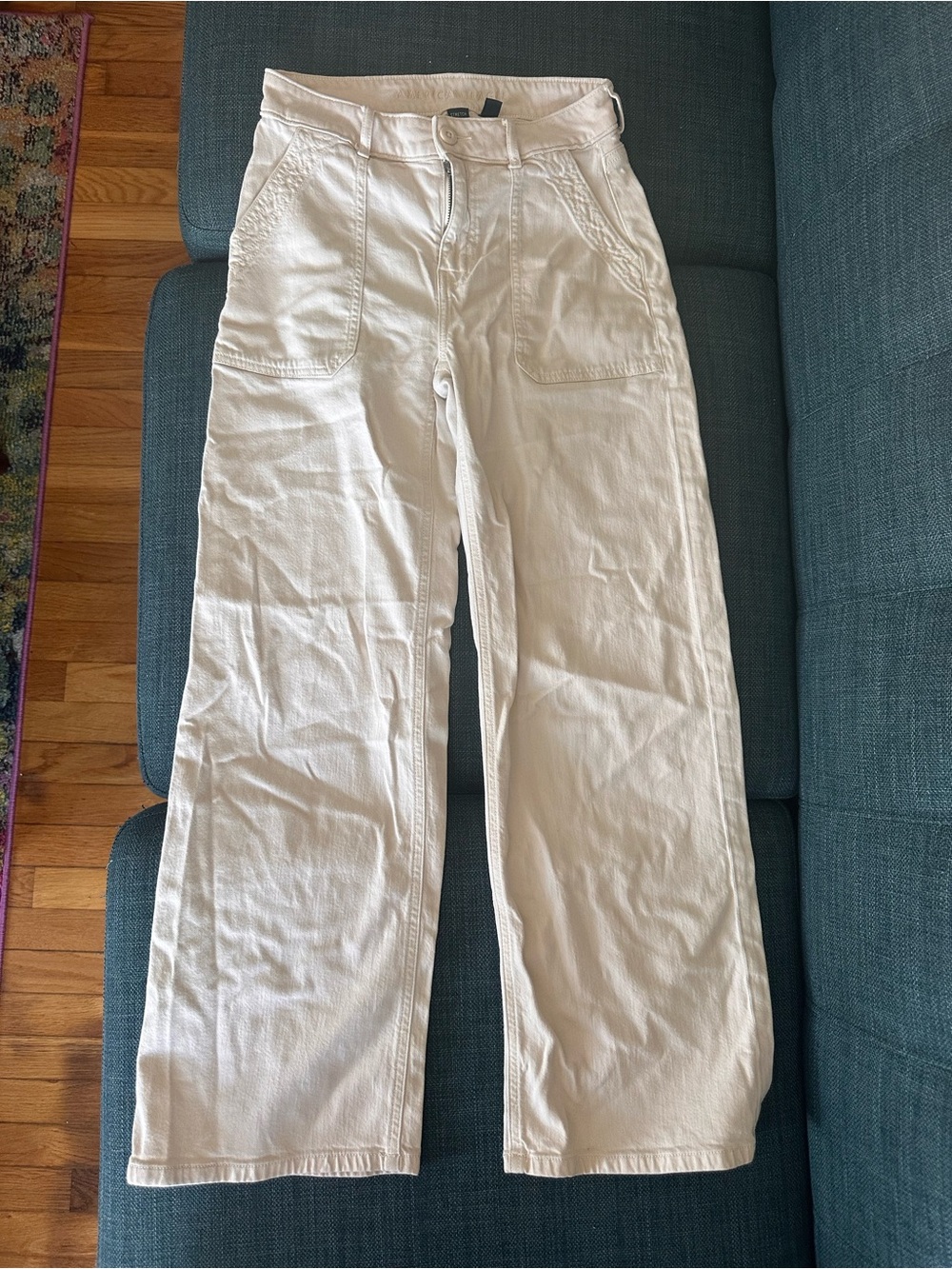 Wide Leg Utility Pants in Off-White